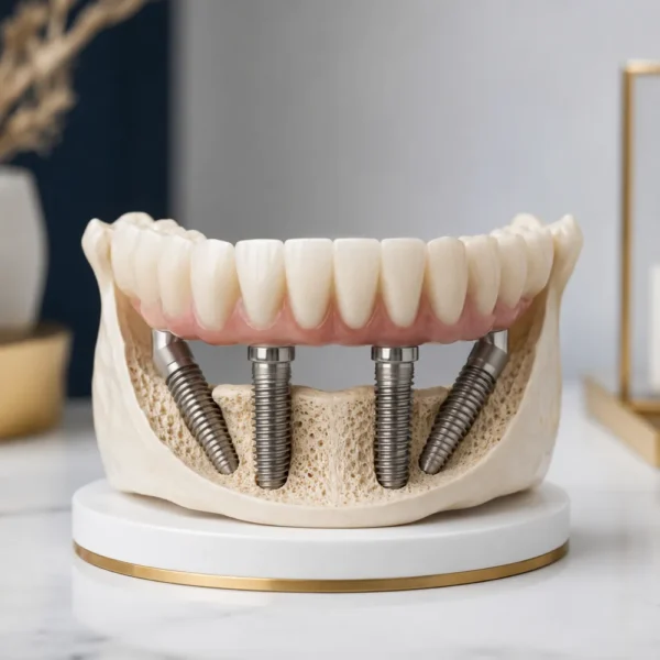 All-on-4 full-arch bridge on four dental implants